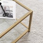 Hanah Home Astro Mesa de Centro con Cristal Templado Dorado